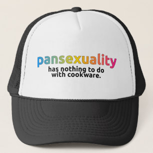 "Pansexuality has nothing to do with cookware" cap