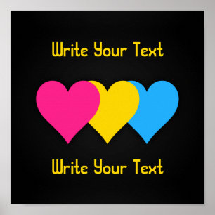 Pansexuality orgueil coeurs Poster