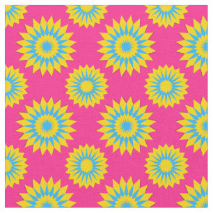 Pansexuality pride colours /pink flower pattern fabric
