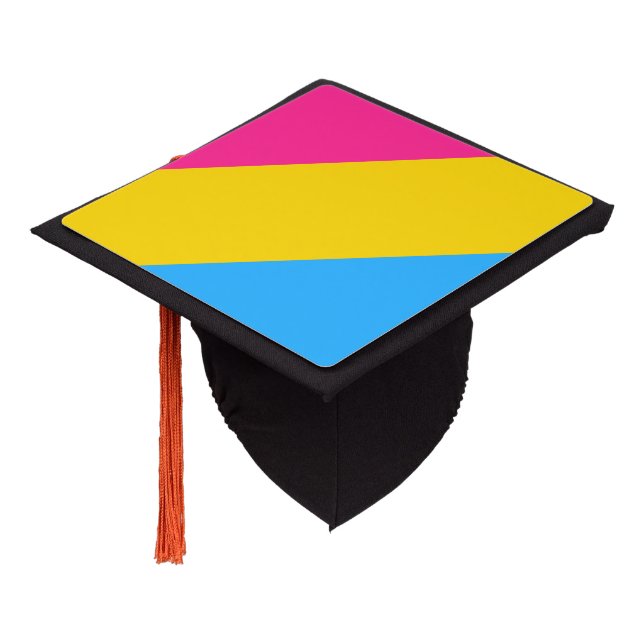 Pansexuality Pride flag Graduation Cap Topper (Angled)