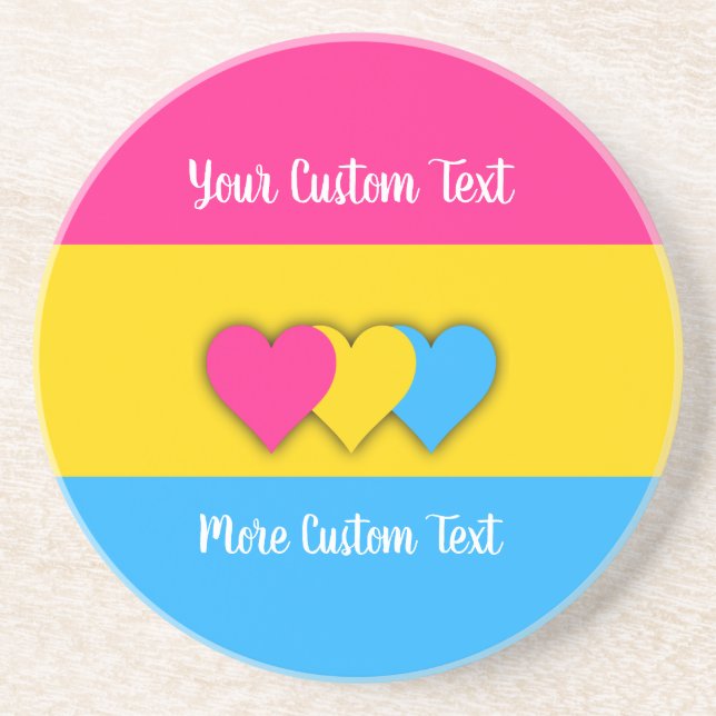 Pansexuality pride flag with text coaster (Front)