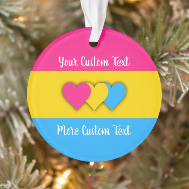 Pansexuality pride flag with text ornament (Tree)