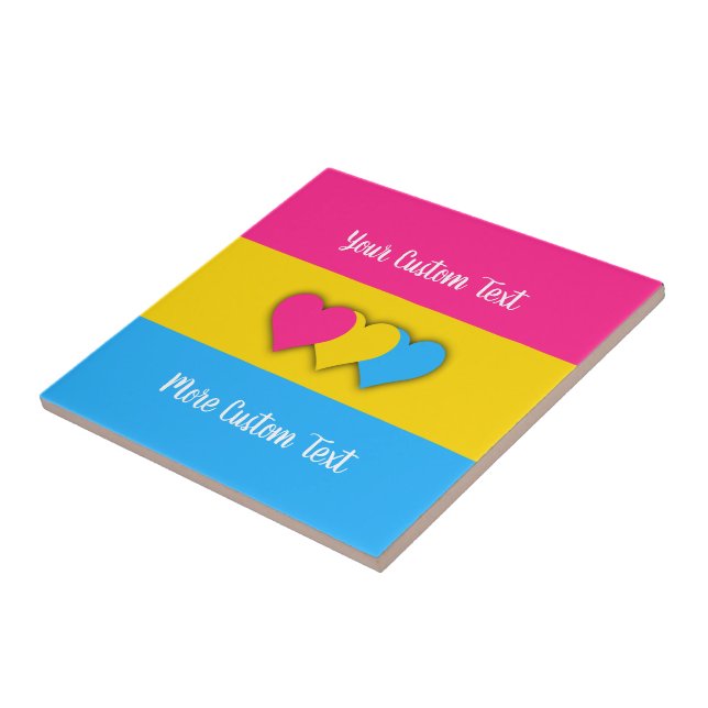 Pansexuality pride flag with text tile (Side)