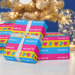Pansexuality pride flag with text wrapping paper