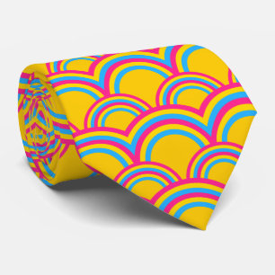 Pansexuality pride flag / yellow rainbow pattern tie