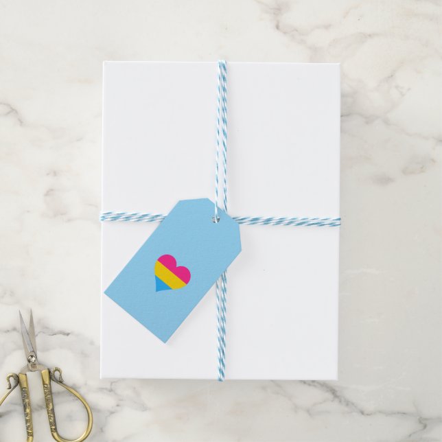 Pansexuality pride hearts gift tags (With Twine)