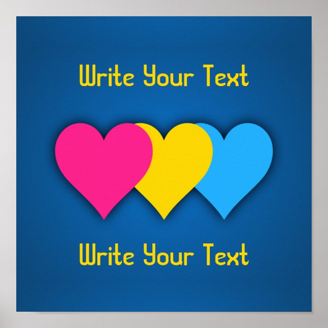 Pansexuality pride hearts Poster (Front)