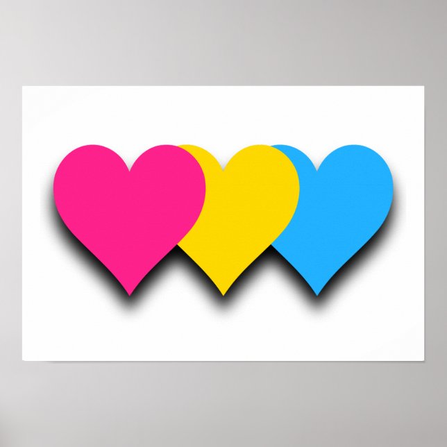 Pansexuality pride hearts Poster (Front)
