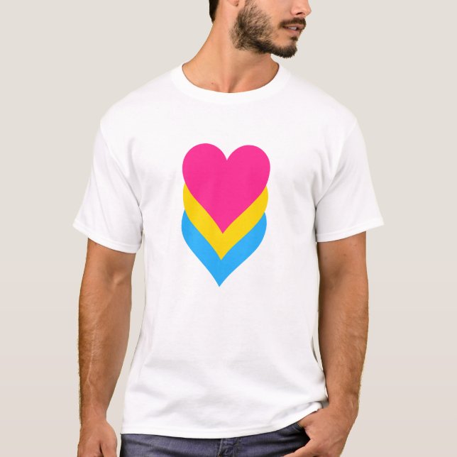 Pansexuality pride hearts T-Shirt (Front)