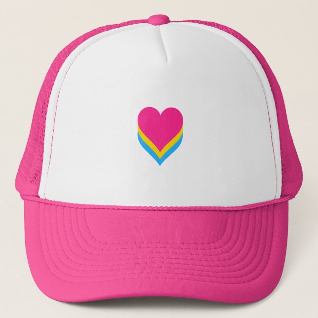 Pansexuality pride hearts trucker hat (Front)