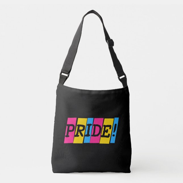 Pansexuality pride text sign crossbody bag (Front)