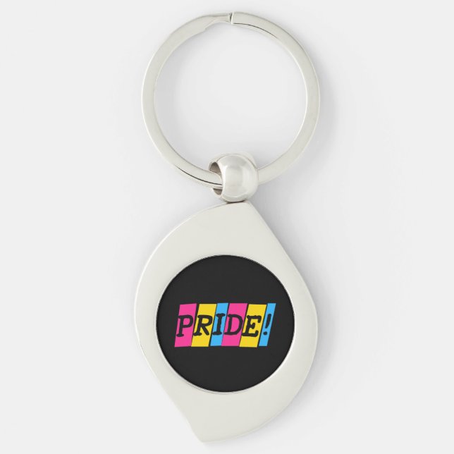 Pansexuality pride text sign keychain (Front)