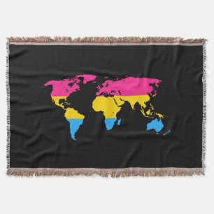 Pansexuality pride world map throw blanket