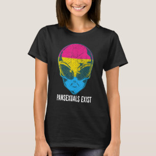 Pansexuals Exist Pan Alien Pride Rainbow Lgbtqia+ T-Shirt