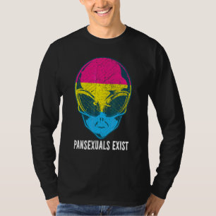 Pansexuals Exist Pan Alien Pride Rainbow Lgbtqia+ T-Shirt