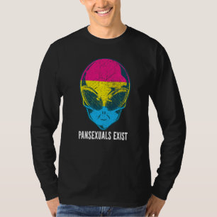 Pansexuals Exist Pan Alien Pride Rainbow Lgbtqia+  T-Shirt