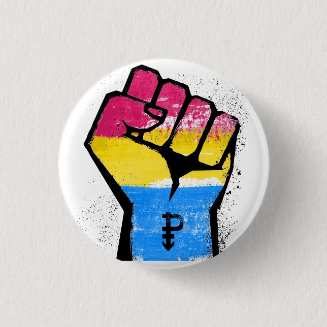 PANSEXUALS RESIST AND SYMBOL - LGBT RESISTANCE -.p 1 Inch Round Button (Front)