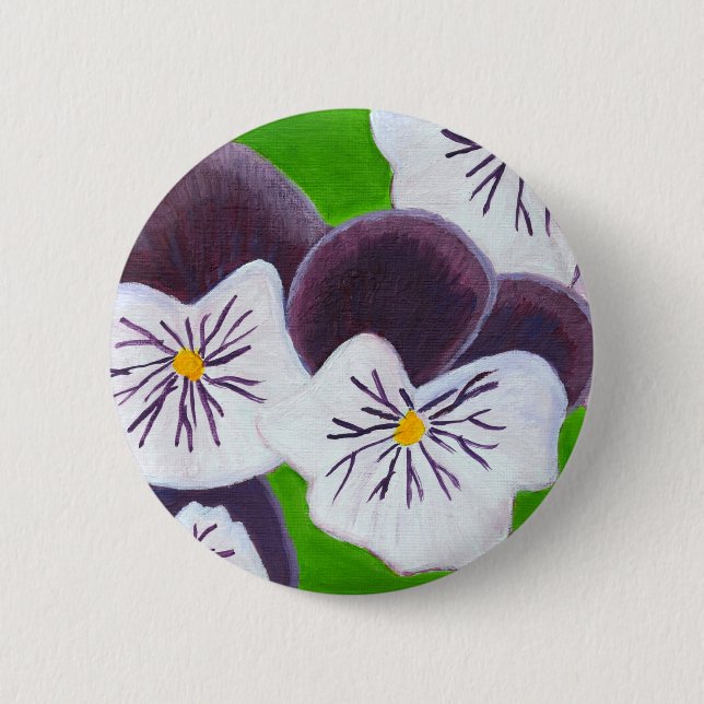Pansies 2 Inch Round Button (Front)