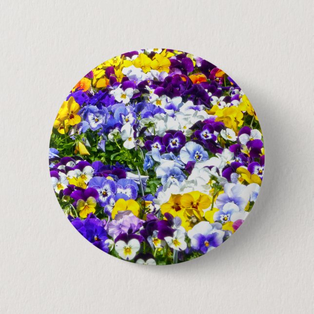 Pansies 2 Inch Round Button (Front)