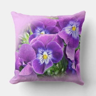 Pansies - A Springtime Treat in Deep Purple Throw Pillow