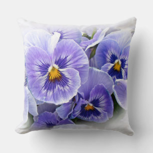 Pansies - A Springtime Treat in Purple and White Throw Pillow