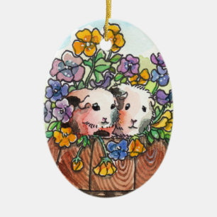 Pansies and Friends Ceramic Ornament