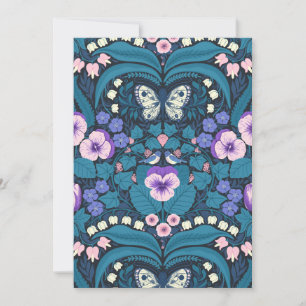 Pansies, birds and butterflies