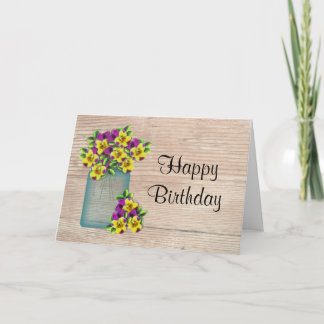 Pansies Birthday Card (Large Print)