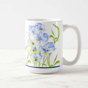 Pansies bleues Icy sur une Mug classique (15 oz.)