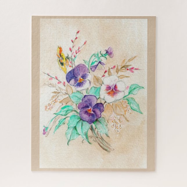 Pansies Bouquet Jigsaw Puzzle (Vertical)