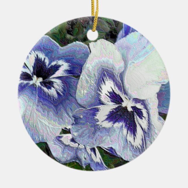 PANSIES CERAMIC ORNAMENT (Front)