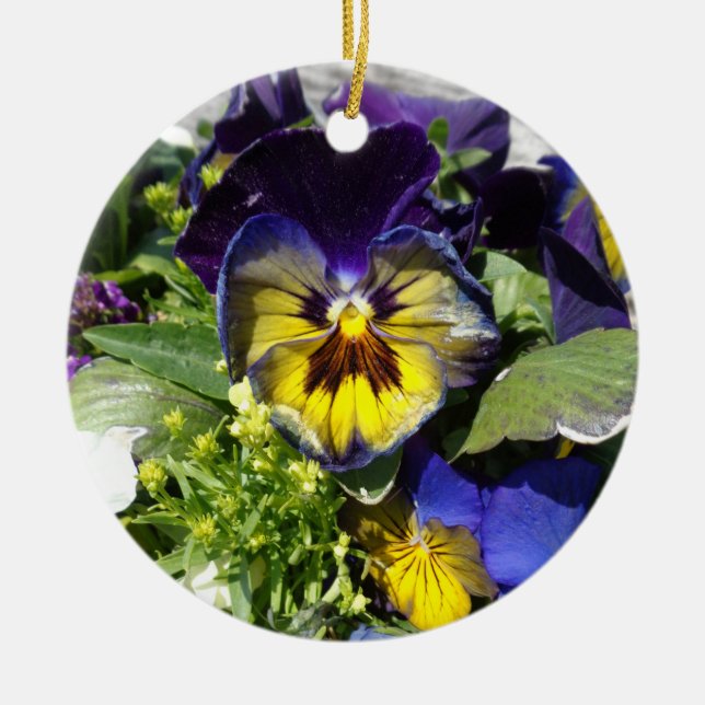 PANSIES! CERAMIC ORNAMENT (Front)