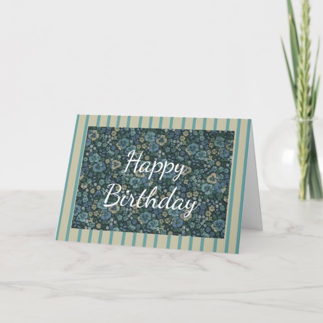 Pansies de cottage Carte d'anniversaire (Devant)