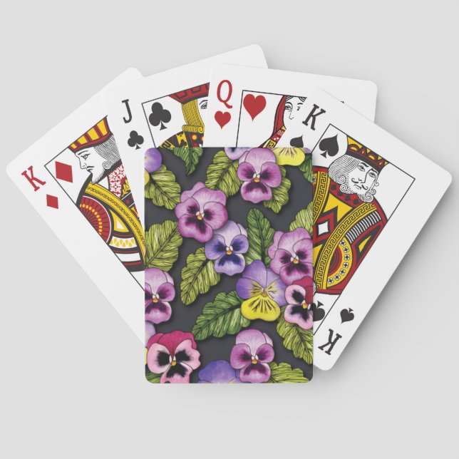 Pansies Floral Playing Cards (Back)