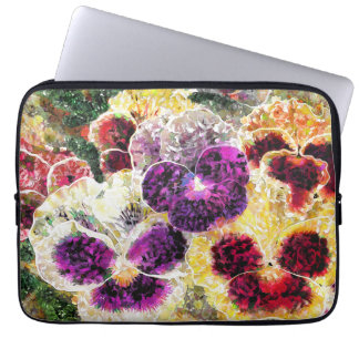 Pansies Flowers Abstract Art, Laptop Sleeve 13"