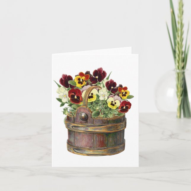 Pansies Flowers   Thank You Card (Front)