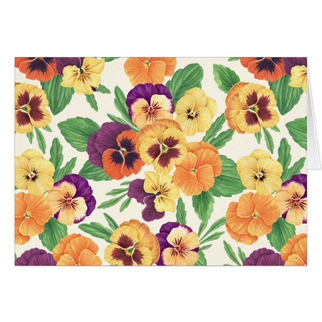 Pansies on off white (Front Horizontal)