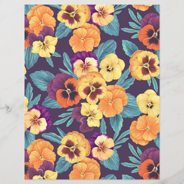 Pansies on plum violet (Front)