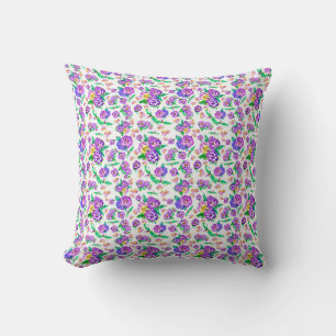 Pansies Pattern Throw Pillow