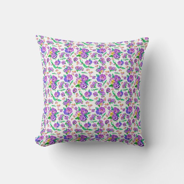 Pansies Pattern  Throw Pillow (Front)