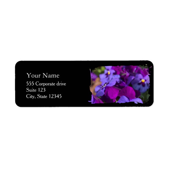 Pansies Return Address Labels (Devant)