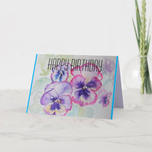 Pansies roses parfaites Carte d'anniversaire