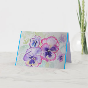 Pansies roses parfaites Carte d'anniversaire