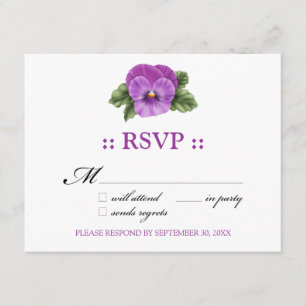 Pansies RSVP 4.25x5.5" Response Card
