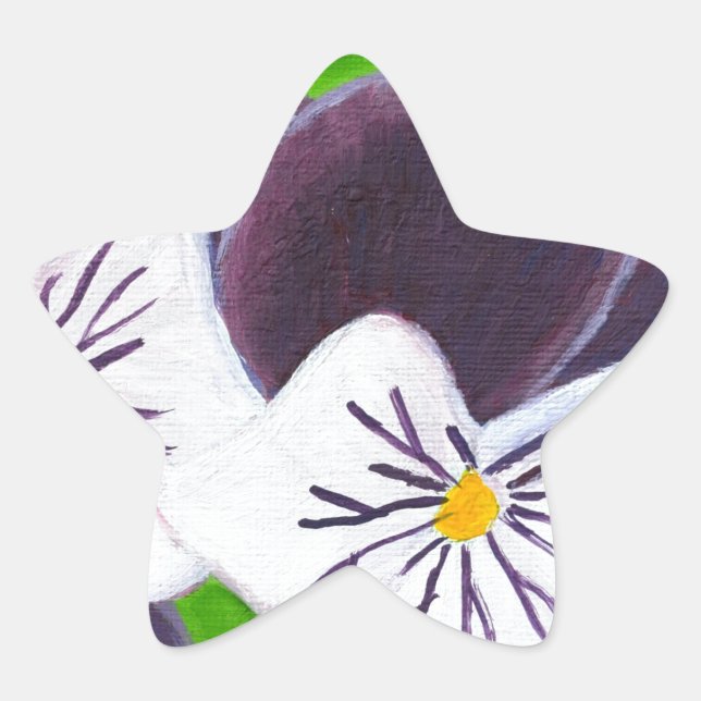 Pansies Star Sticker (Front)