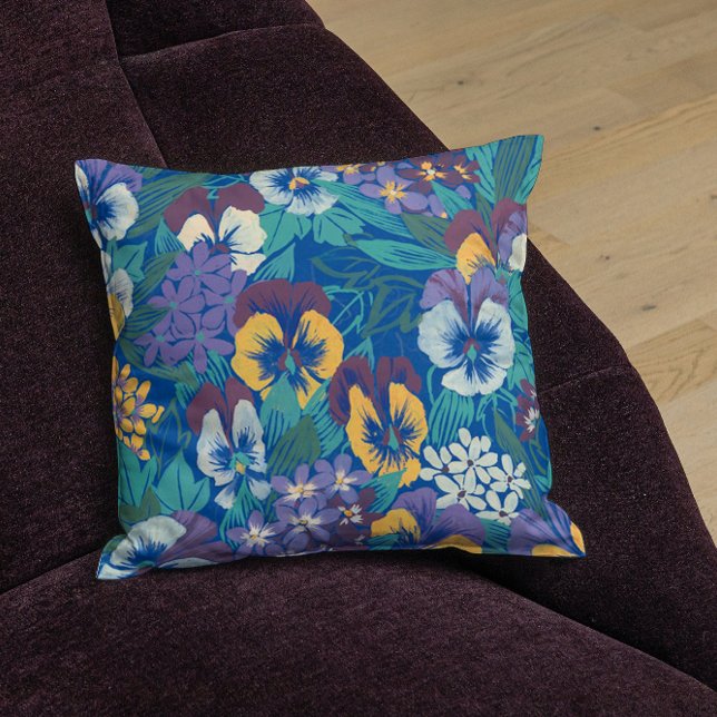Pansies Throw Pillow (Creator Uploaded)