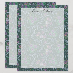 Pansies Vintages violettes victoriennes Papier rub