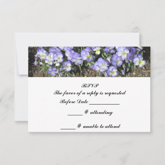 Pansies Wedding RSVP Reply Card (Front)