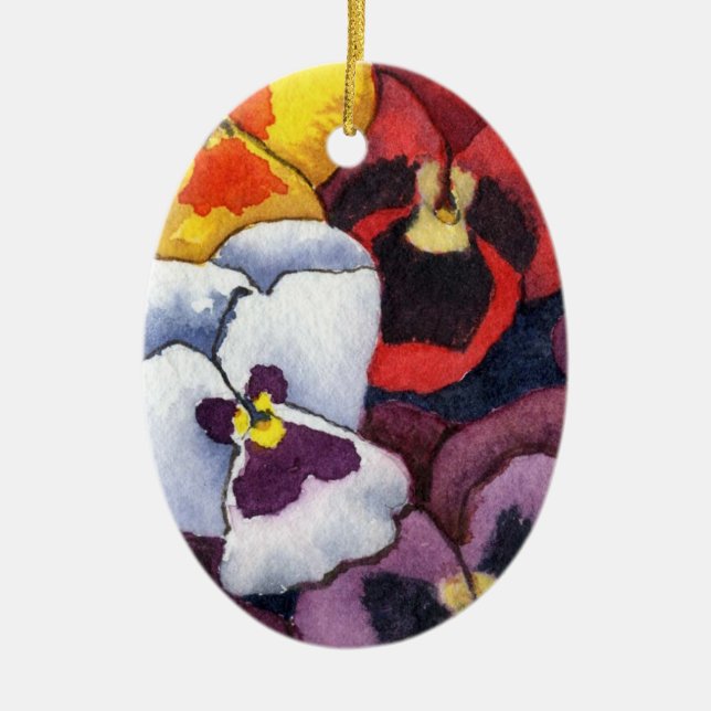 "Pansy #2" Floral Ornament (Front)