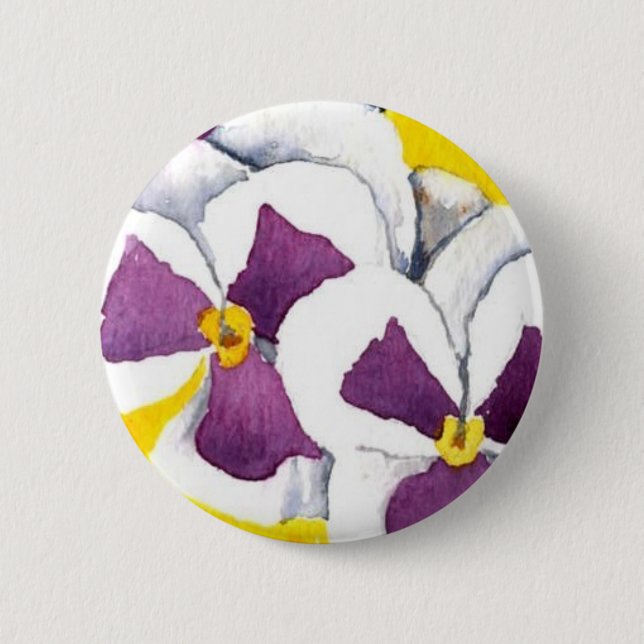 "Pansy #4" Floral Button (Front)